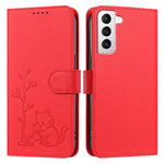 Custodia per telefono in ecopelle con fibbia a forma di albero e gatto YX0014, con cordino., For Galaxy S21 5G, For Galaxy S21+ 5G