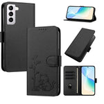 Custodia per telefono in ecopelle con fibbia a forma di albero e gatto YX0014, con cordino., For Galaxy S22 5G, For Galaxy S21 FE 5G