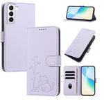 Custodia per telefono in ecopelle con fibbia a forma di albero e gatto YX0014, con cordino., For Galaxy S22 5G, For Galaxy S21 FE 5G