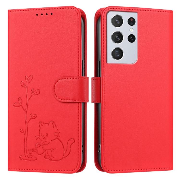 Custodia per telefono in ecopelle con fibbia a forma di albero e gatto YX0014, con cordino., For Galaxy S21 Ultra 5G, For Galaxy Note20 Ultra