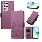Custodia per telefono in ecopelle con fibbia a forma di albero e gatto YX0014, con cordino., For Galaxy S21 Ultra 5G, For Galaxy Note20 Ultra