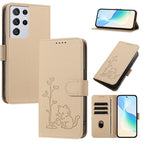 Custodia per telefono in ecopelle con fibbia a forma di albero e gatto YX0014, con cordino., For Galaxy S21 Ultra 5G, For Galaxy Note20 Ultra