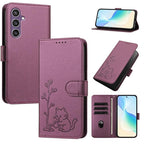 Custodia per telefono in ecopelle con fibbia a forma di albero e gatto YX0014, con cordino., For Galaxy S24 5G, For Galaxy S23 FE 5G