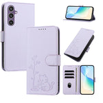 Custodia per telefono in ecopelle con fibbia a forma di albero e gatto YX0014, con cordino., For Galaxy S24 5G, For Galaxy S23 FE 5G