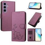 Custodia per telefono in ecopelle con fibbia a forma di albero e gatto YX0014, con cordino., For Galaxy S24 5G, For Galaxy S23 FE 5G