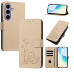 Custodia per telefono in ecopelle con fibbia a forma di albero e gatto YX0014, con cordino., For Galaxy S24 Ultra 5G, For Galaxy S24+ 5G