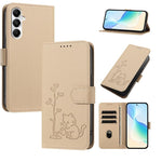 Custodia per telefono in ecopelle con fibbia a forma di albero e gatto YX0014, con cordino., For Galaxy S25 Ultra 5G, For Galaxy S24 FE 5G