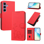 Custodia per telefono in ecopelle con fibbia a forma di albero e gatto YX0014, con cordino., For Galaxy S25 5G, For Galaxy S25+ 5G