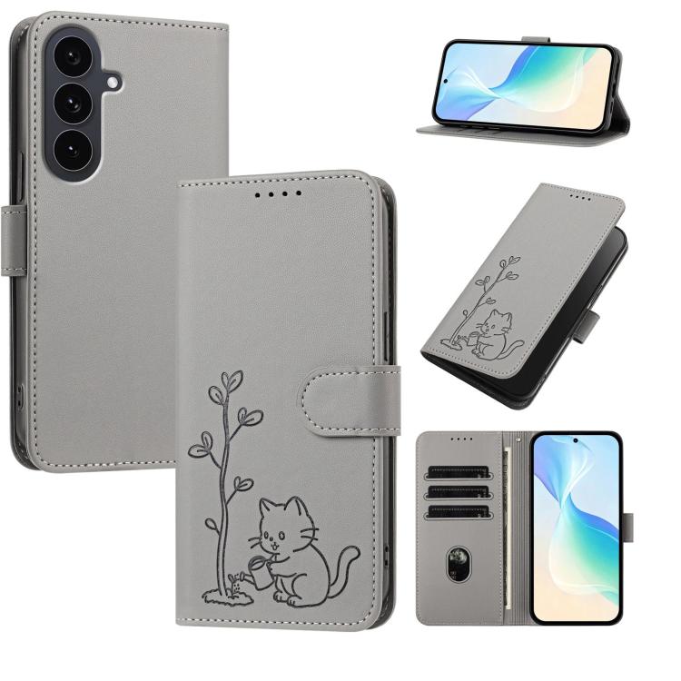 Custodia per telefono in ecopelle con fibbia a forma di albero e gatto YX0014, con cordino., For Galaxy S25 FE 5G, For Galaxy S25 Edge 5G