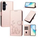 Custodia per telefono in ecopelle con fibbia a forma di albero e gatto YX0014, con cordino., For Galaxy S25 FE 5G, For Galaxy S25 Edge 5G