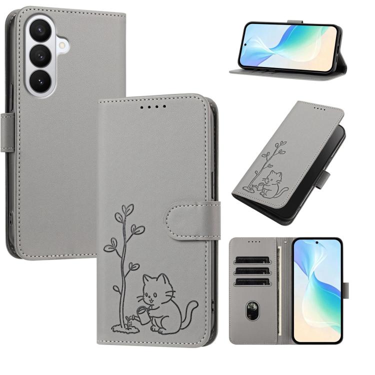Custodia per telefono in ecopelle con fibbia a forma di albero e gatto YX0014, con cordino., For Galaxy S26 FE 5G, For Galaxy S26+ 5G