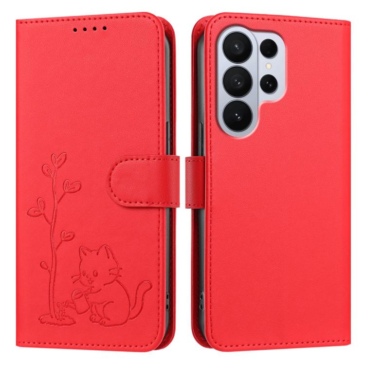 Custodia per telefono in ecopelle con fibbia a forma di albero e gatto YX0014, con cordino., For Galaxy S26 Ultra 5G, For Galaxy S26 5G