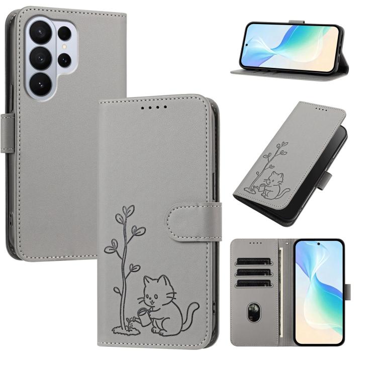 Custodia per telefono in ecopelle con fibbia a forma di albero e gatto YX0014, con cordino., For Galaxy S26 Ultra 5G, For Galaxy S26 5G