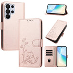 Custodia per telefono in ecopelle con fibbia a forma di albero e gatto YX0014, con cordino., For Galaxy S26 Ultra 5G, For Galaxy S26 5G