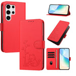 Custodia per telefono in ecopelle con fibbia a forma di albero e gatto YX0014, con cordino., For Galaxy S25 Ultra 5G, For Galaxy S24 FE 5G