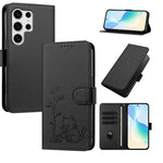 Custodia per telefono in ecopelle con fibbia a forma di albero e gatto YX0014, con cordino., For Galaxy S25 Ultra 5G, For Galaxy S24 FE 5G