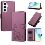 Custodia per telefono in ecopelle con fibbia a forma di albero e gatto YX0014, con cordino., For Galaxy S26 FE 5G, For Galaxy S26+ 5G