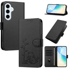 Custodia per telefono in ecopelle con fibbia a forma di albero e gatto YX0014, con cordino., For Galaxy S26 FE 5G, For Galaxy S26+ 5G