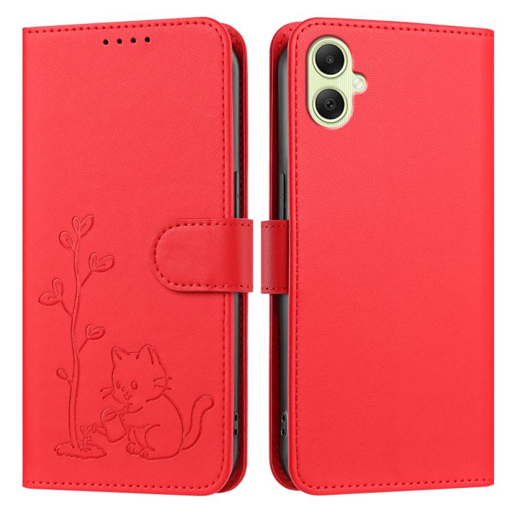 Custodia per telefono in ecopelle con fibbia a forma di albero e gatto YX0014, con cordino., For Galaxy A06 4G / 5G, For Galaxy A56 5G