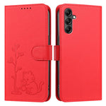 Custodia per telefono in ecopelle con fibbia a forma di albero e gatto YX0014, con cordino., For Galaxy A17 / A16 4G / 5G, For Galaxy A07 4G / 5G