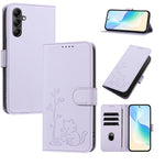Custodia per telefono in ecopelle con fibbia a forma di albero e gatto YX0014, con cordino., For Galaxy A17 / A16 4G / 5G, For Galaxy A07 4G / 5G