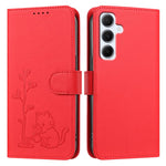 Custodia per telefono in ecopelle con fibbia a forma di albero e gatto YX0014, con cordino., For Galaxy A26 5G, For Galaxy A36 5G