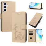 Custodia per telefono in ecopelle con fibbia a forma di albero e gatto YX0014, con cordino., For Galaxy A26 5G, For Galaxy A36 5G