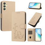 Custodia per telefono in ecopelle con fibbia a forma di albero e gatto YX0014, con cordino., For Galaxy A05s, For Galaxy A25 5G