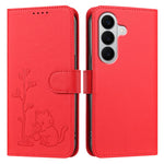 Custodia per telefono in ecopelle con fibbia a forma di albero e gatto YX0014, con cordino., For Galaxy A27 5G, For Galaxy A25e JP