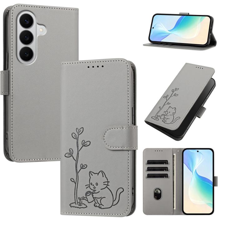 Custodia per telefono in ecopelle con fibbia a forma di albero e gatto YX0014, con cordino., For Galaxy A27 5G, For Galaxy A25e JP