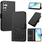 Custodia per telefono in ecopelle con fibbia a forma di albero e gatto YX0014, con cordino., For Galaxy A24 4G, For Galaxy A34 5G
