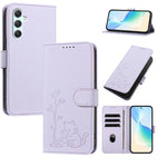 Custodia per telefono in ecopelle con fibbia a forma di albero e gatto YX0014, con cordino., For Galaxy A24 4G, For Galaxy A34 5G