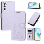 Custodia per telefono in ecopelle con fibbia a forma di albero e gatto YX0014, con cordino., For Galaxy A35 5G, For Galaxy A05