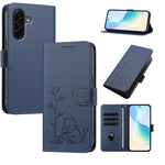 Custodia per telefono in ecopelle con fibbia a forma di albero e gatto YX0014, con cordino., For Galaxy A57 5G, For Galaxy A37 5G