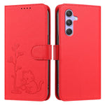Custodia per telefono in ecopelle con fibbia a forma di albero e gatto YX0014, con cordino., For Galaxy A54 5G, For Galaxy A14 5G