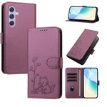 Custodia per telefono in ecopelle con fibbia a forma di albero e gatto YX0014, con cordino., For Galaxy A15 4G / 5G, For Galaxy A55 5G