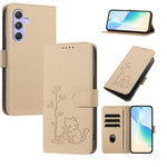 Custodia per telefono in ecopelle con fibbia a forma di albero e gatto YX0014, con cordino., For Galaxy A15 4G / 5G, For Galaxy A55 5G