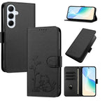 Custodia per telefono in ecopelle con fibbia a forma di albero e gatto YX0014, con cordino., For Galaxy A06 4G / 5G, For Galaxy A56 5G