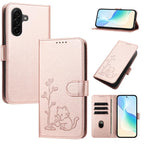 Custodia per telefono in ecopelle con fibbia a forma di albero e gatto YX0014, con cordino., For Galaxy A57 5G, For Galaxy A37 5G