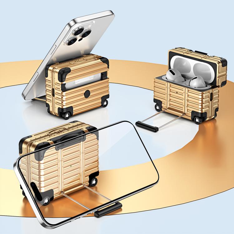 Custodia per auricolari XDcase con design a valigia, ibrida in PC e TPU, con supporto., For AirPods Pro 3, For AirPods Pro 2 / 1