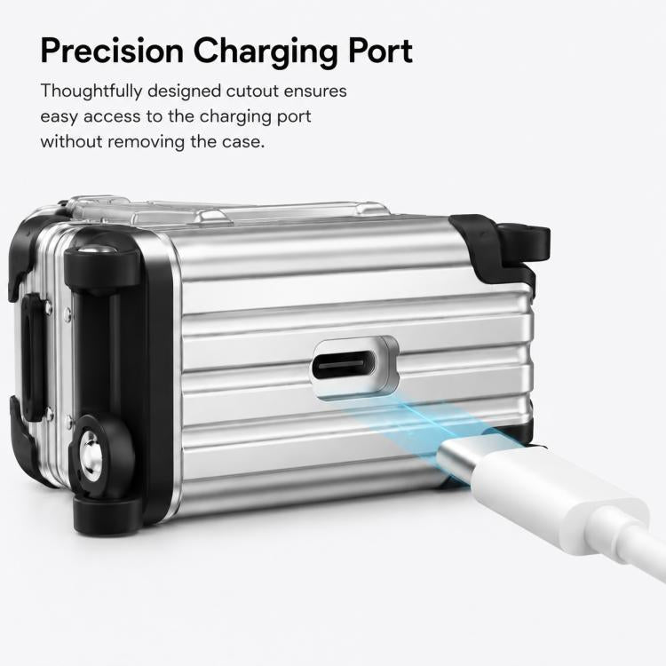 Custodia per auricolari XDcase con design a valigia, ibrida in PC e TPU, con supporto., For AirPods Pro 3, For AirPods Pro 2 / 1