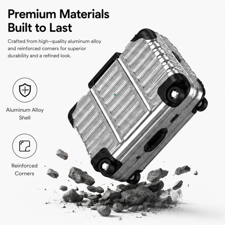 Custodia per auricolari XDcase con design a valigia, ibrida in PC e TPU, con supporto., For AirPods Pro 3, For AirPods Pro 2 / 1