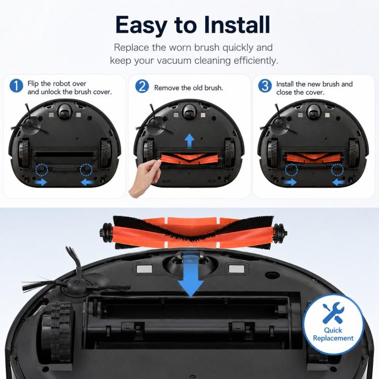 Ricambi per Xiaomi Mijia Robot Vacuum Mop 2 Pro, Main Brush, Dual White Side Brush, Grey Side Brush, Dual Filter, Thick Striped Mop Pad, Grey Striped Mop Pad, Blue Striped Mop Pad, Fine Mop Pad