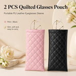 Set di 2 custodie impermeabili in pelle PU per occhiali.
