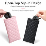 Set di 2 custodie impermeabili in pelle PU per occhiali.