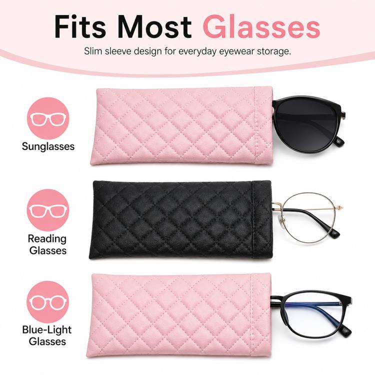 Set di 2 custodie impermeabili in pelle PU per occhiali.