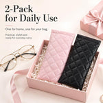 Set di 2 custodie impermeabili in pelle PU per occhiali.