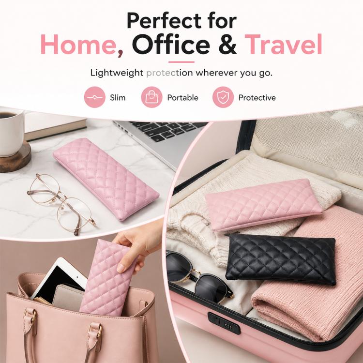 Set di 2 custodie impermeabili in pelle PU per occhiali.