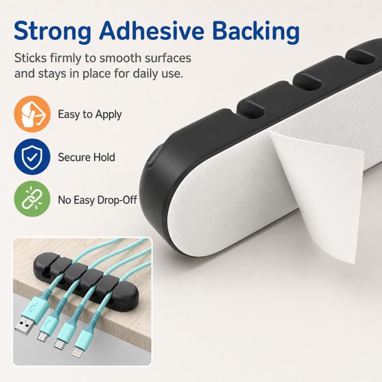 Set di 3 organizer per cavi in silicone