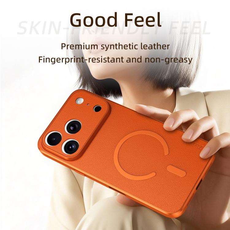 Custodia magnetica per telefono in similpelle vegana effetto pelle di pecora, For iPhone 17 Pro Max, For iPhone 17 Pro, For iPhone 17